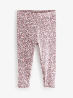 Roze - Verpakking van 5 geribbelde Leggings (3mnd -7jr)