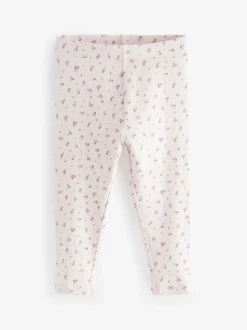 Roze - Verpakking van 5 geribbelde Leggings (3mnd -7jr)