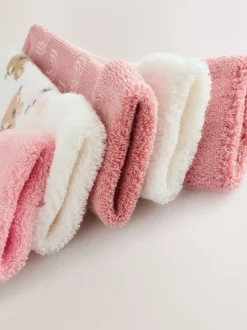 Roze - Verpakking van 5 paar baby badstof sokken met rolkraag (0mnd-2jr)