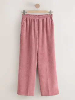 Roze - Wijde pijpen zachte corduroy broeken
