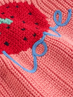 Roze aardbei - Baby Embroidered Back Cardigan (0mths-2yrs)