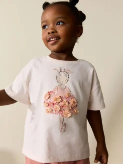 Roze ballerina - T-shirt met korte mouwen (3 mnd-7 jr)