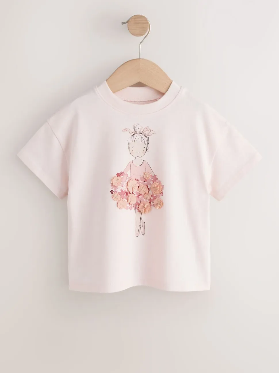 Roze ballerina - T-shirt met korte mouwen (3 mnd-7 jr)