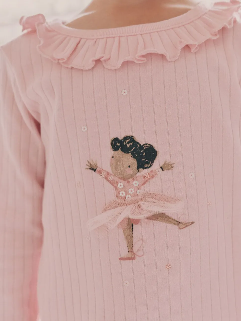 Roze Ballerina Print - Verpakking van 2 pyjama's met geweven broek (9 mnd - 10 jr)