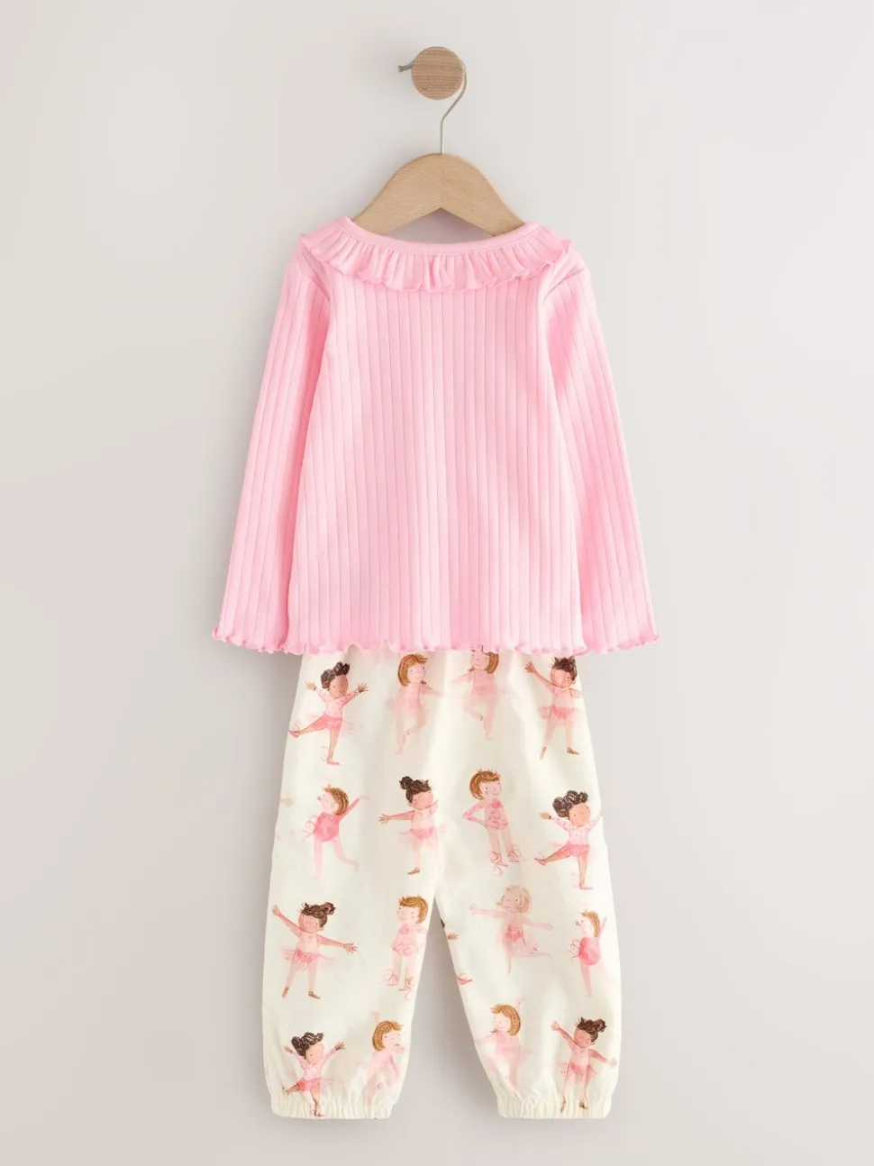 Roze Ballerina Print - Verpakking van 2 pyjama's met geweven broek (9 mnd - 10 jr)