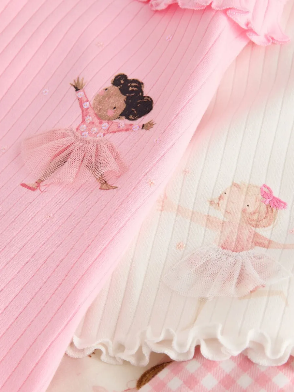 Roze Ballerina Print - Verpakking van 2 pyjama's met geweven broek (9 mnd - 10 jr)
