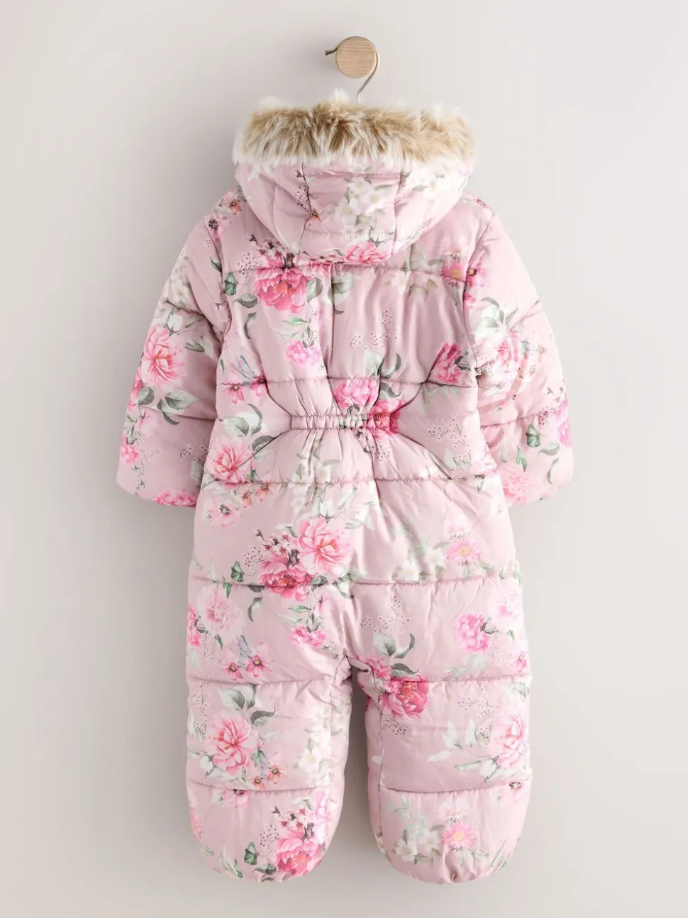 Roze bloemen - Regenbestendig sneeuwpak met imitatiebont (3mnd-7jr)