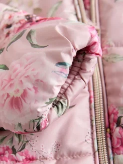 Roze bloemen - Regenbestendig sneeuwpak met imitatiebont (3mnd-7jr)