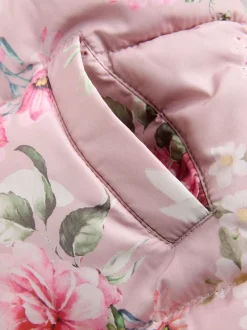 Roze bloemen - Regenbestendig sneeuwpak met imitatiebont (3mnd-7jr)