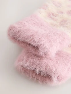 Roze dierenprint - Set van muts, handschoenen en sjaal (3-16jr)