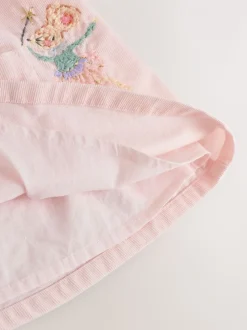 Roze feeënmuis - Baby geweven jurk met kraag en maillot (0mnd-2jr)