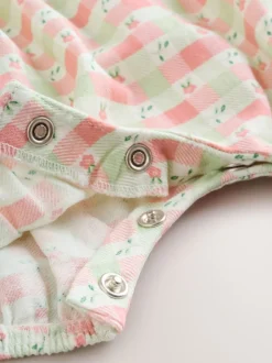Roze geruit - Baby Dungarees and Bodysuits Set 2 Piece (0mths-2yrs)