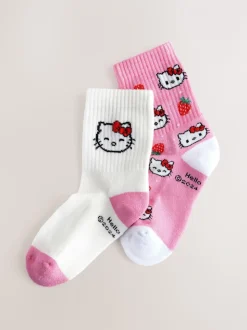 Roze Hello Kitty - 2 Paar enkelsokken met hoog katoengehalte