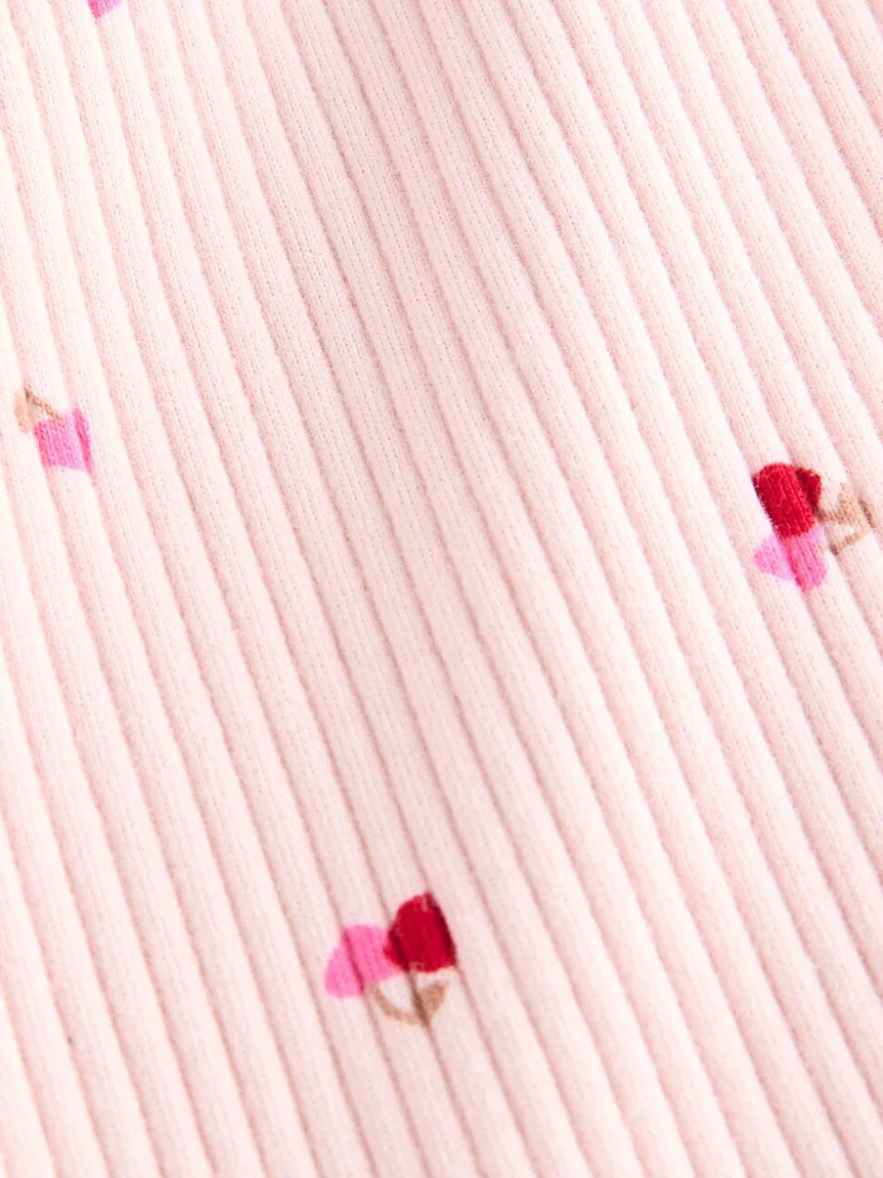 Roze kersenharten - Geribbelde flare legging (3 mnd-7 jr)