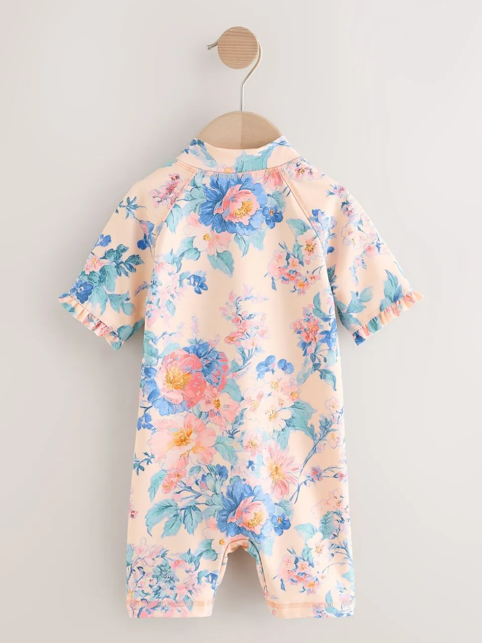 Roze met bloemenprint - Zonbeschermend badpak (3 mnd-10 jr)