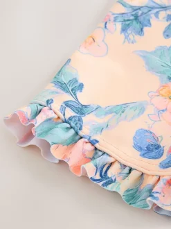 Roze met bloemenprint - Zonbeschermend badpak (3 mnd-10 jr)
