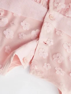 Roze met 3D-bloemen - Feestelijke babyjurk (0 mnd-2 jr)