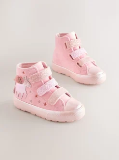 Roze met eenhoornprint - Hoge Touch Fastening sportschoenen