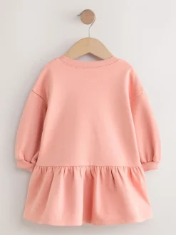 Roze met elfjes - Sweaterjurk met verlaagde taille (3mnd-7jr)