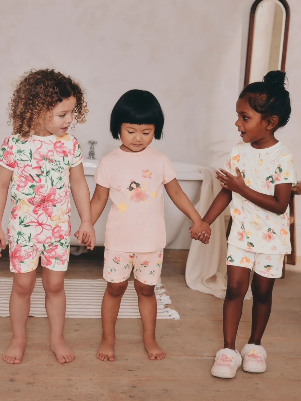 Roze met elfjes - Verpakking van 3 korte pyjama's (9mnd -10jr)