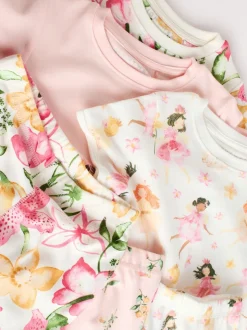 Roze met elfjes - Verpakking van 3 korte pyjama's (9mnd -10jr)