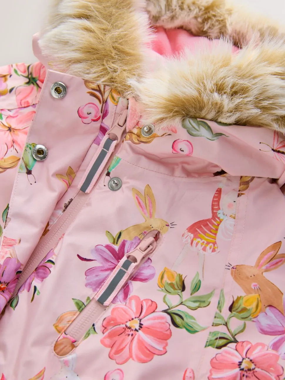 Roze met elfjes - Waterdicht sneeuwpak met print (3mnd-7jr)