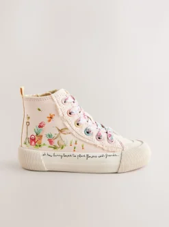 Roze met figuurtjes - Hoge sneakers