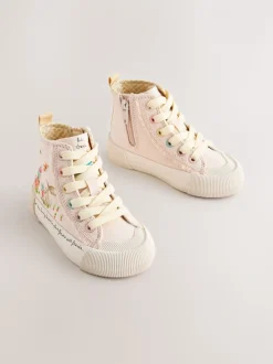 Roze met figuurtjes - Hoge sneakers