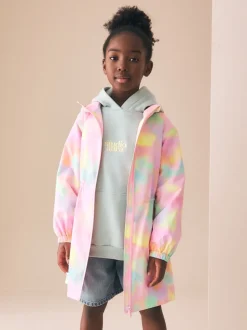 Roze met gemarmerde print - Waterproof Printed Cagoule (3-16yrs)