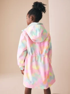 Roze met gemarmerde print - Waterproof Printed Cagoule (3-16yrs)