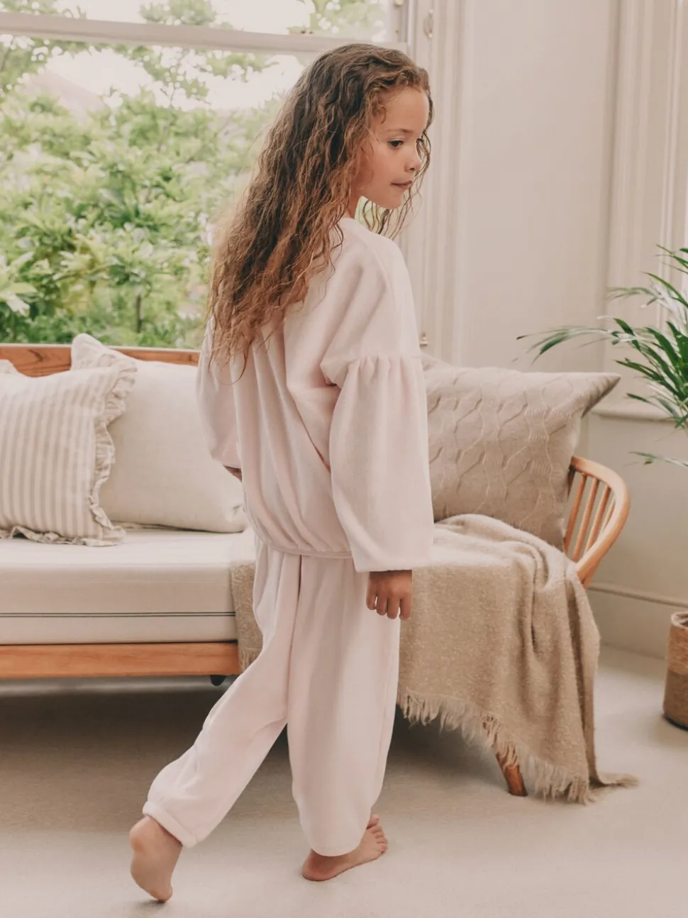 Roze met hart van lovertjes - Behaaglijke fleece pyjama (9 mnd-16 jr)