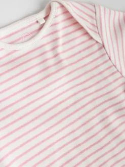 Roze met hartjesprint - Set van 5 babyrompertjes met korte mouwen