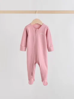 Roze met hartjesprint - Verpakking van 3 babypyjama's met tweewegrits (0-2jr)