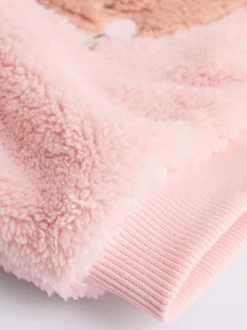 Roze met konijnen - 2 -delige Set van Fleece Tops en Leggings voor Baby''s (0mnd-2jr)