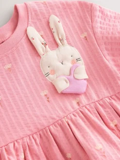 Roze met konijnen - Jersey zomerjurk (3mnd -7jr)