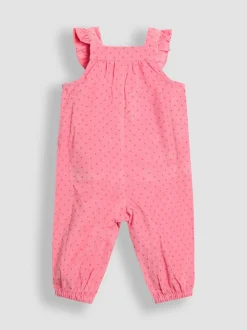 Roze met konijnen - JoJo Maman Bébé - Set van corduroy tuinbroek met applicatie en top