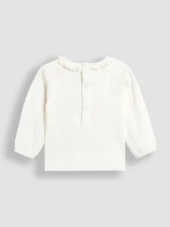 Roze met konijnen - JoJo Maman Bébé - Set van corduroy tuinbroek met applicatie en top