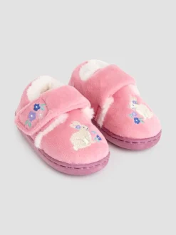 Roze met konijnen - JoJo Maman Bébé - Pantoffelschoenen met eenhoorn