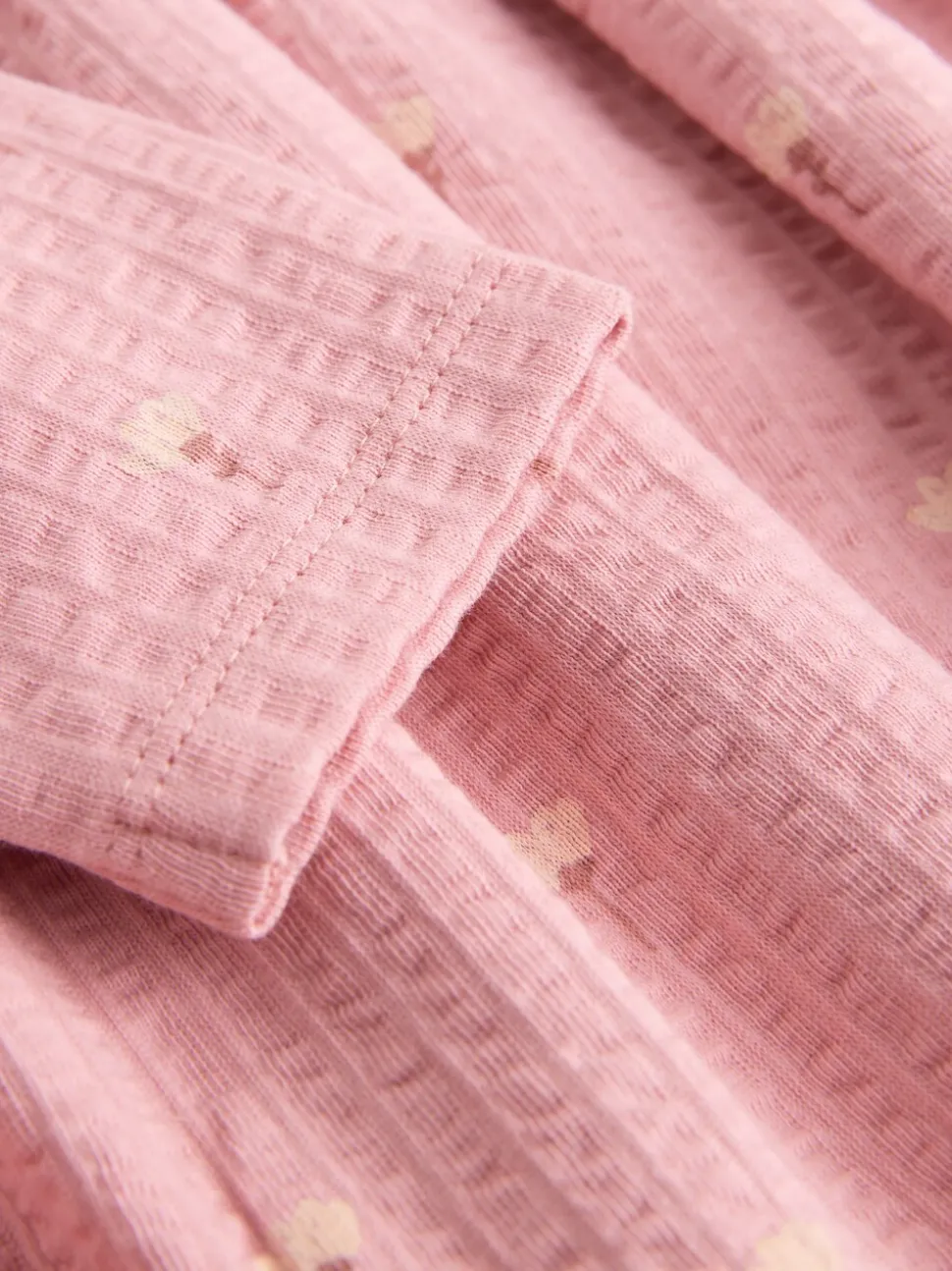 Roze met konijnen - Jurk met lange mouwen en versiering (3mnd -7jr)