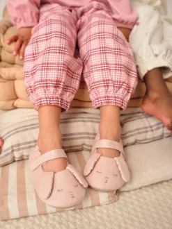 Roze met konijnen - Mary Jane pantoffels