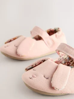 Roze met konijnen - Mary Jane pantoffels