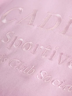Roze met slogan - Set van sweatshirt en joggingbroek met wijde pijpen (3-16jr)