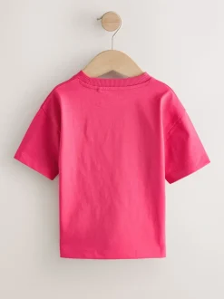 Roze met smiley - Short Sleeve Small Graphic T-Shirt (3mths-7yrs)