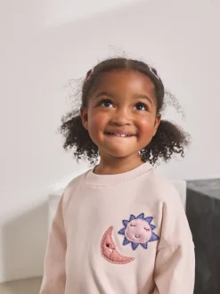 Roze met sterren - Set met top met lange mouwen en uitlopende broek (3mnd -7jr)