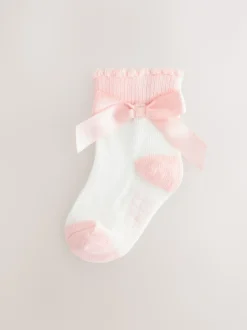 Roze met strik - Baker by Ted Baker Meisjes Sokken verpakking van 5
