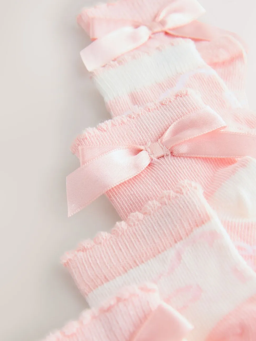 Roze met strik - Baker by Ted Baker Meisjes Sokken verpakking van 5