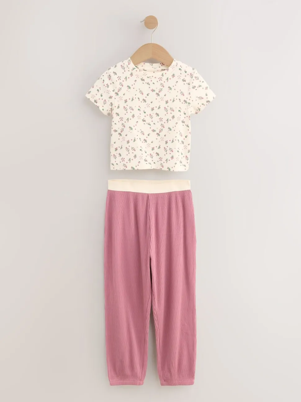 Roze met vrolijke bloemenprint - Verpakking van 3 pyjama's met joggingbroek (3-16 jr)