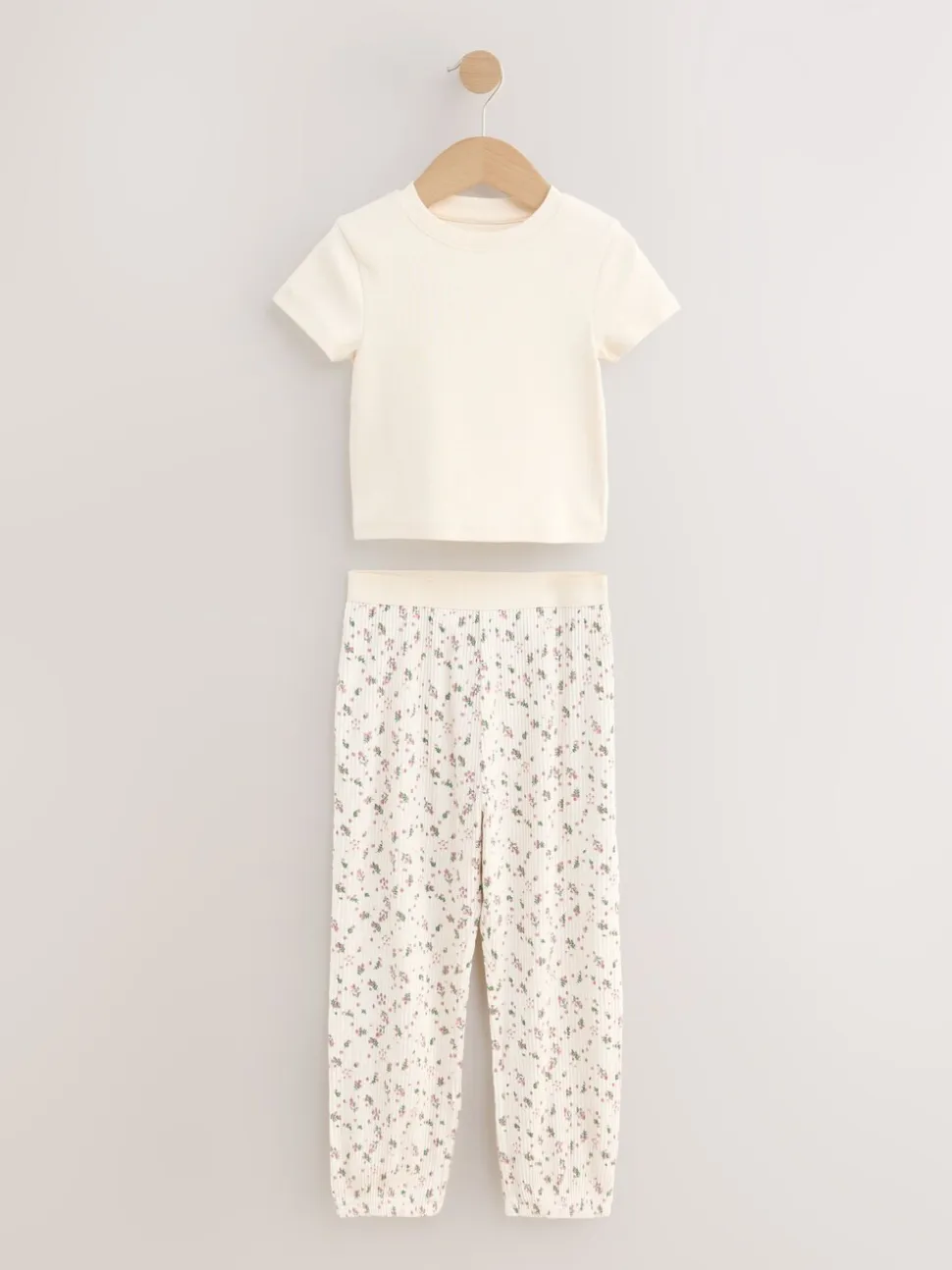 Roze met vrolijke bloemenprint - Verpakking van 3 pyjama's met joggingbroek (3-16 jr)