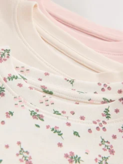 Roze met vrolijke bloemenprint - Verpakking van 3 pyjama's met joggingbroek (3-16 jr)