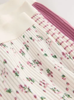 Roze met vrolijke bloemenprint - Verpakking van 3 pyjama's met joggingbroek (3-16 jr)